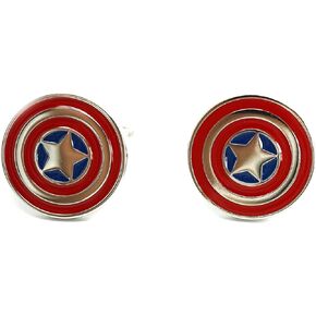Teri's Boutique Marvel Super Hero Captain America Men's Fashion Jewelry Cufflinks w/Gift Box in Kuwait