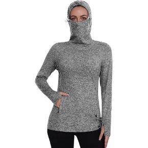 Soneven Women's Fleece Running Pullover Winter Outdoor Thermal Sweatshirts Cold Weather Ski Hiking Shirts With Thumbholes