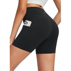 BALEAF Women's 5" Workout Shorts High Waisted Light Compression Yoga Spandex Volleyball Biker Shorts 3 Pockets in Kuwait