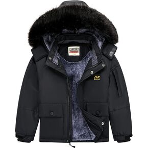 WULFUL Boy's Ski Jacket Winter Snow Coat with Hood