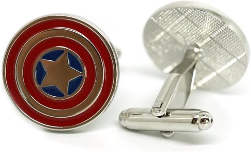 Teri's Boutique Super Hero Captain America Men's Fashion Jewelry Cufflinks w/Gift Box in Kuwait