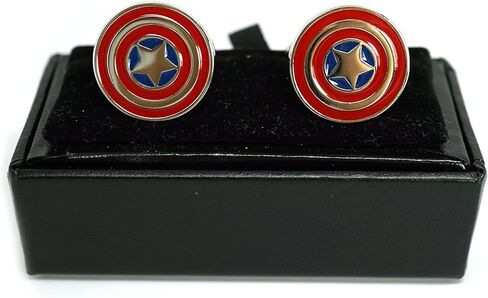Teri's Boutique Super Hero Captain America Men's Fashion Jewelry Cufflinks w/Gift Box in Kuwait