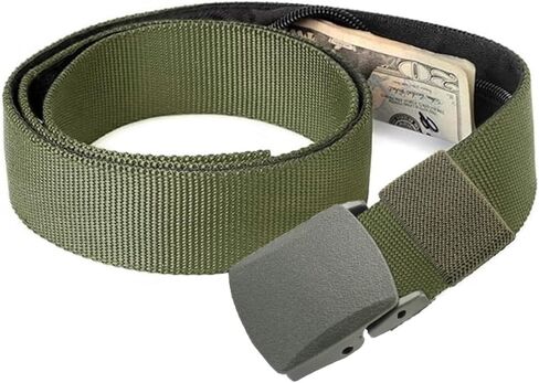 Money Belt For Travel For Men, Security Money Belt With Hidden Money Pocket, Nylon Military Tactical (Green) in Kuwait