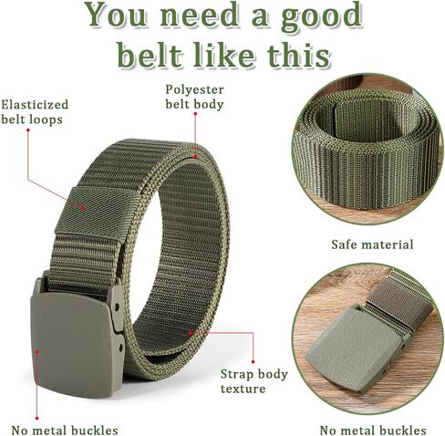 Money Belt For Travel For Men, Security Money Belt With Hidden Money Pocket, Nylon Military Tactical (Green) in Kuwait