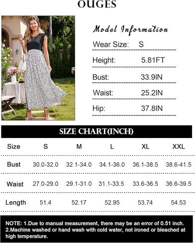 OUGES Women's Maternity Dress Summer Ruffle Sleeve Patchwork Casual Flowy Maxi Dresses with Pockets in Saudi Arabia
