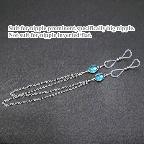 Adjustable Nipple Noose With Chains Faux Body Piercing Jewelry Non Piercing Nipple Rings Breasts Dangles in Kuwait