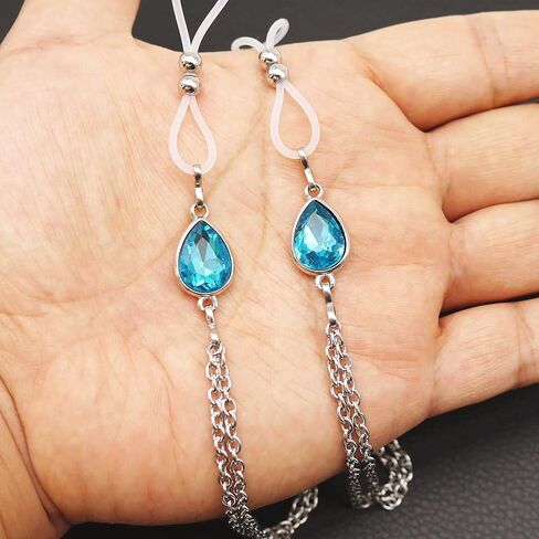 Adjustable Nipple Noose With Chains Faux Body Piercing Jewelry Non Piercing Nipple Rings Breasts Dangles in Kuwait