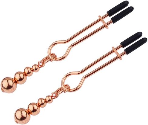 Adjustable Stainless Steel Nipple Clips Non Piercing Nipple Clamps Gourd Bell Pendant Nipple Jewelry (Black) in Saudi Arabia