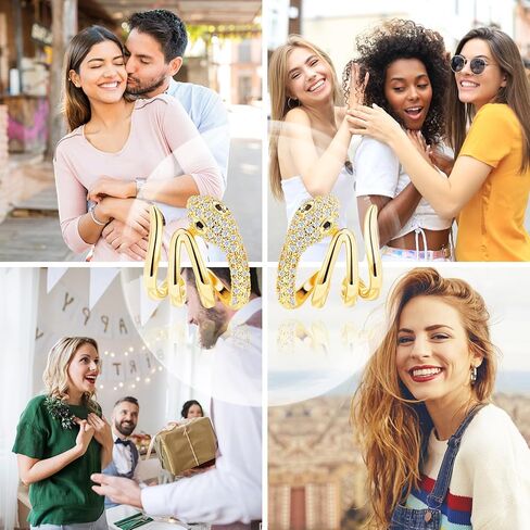 أقراط زاحفة للنساء، مجموعة أقراط متسلق أوراق الشجر المطلية بالذهب الأبيض عيار 18 قيراط. مجموعة أقراط مرصعة بأحجار الزركونيا المكعبة من أم اللؤلؤ لهدايا عيد الميلاد وأعياد الميلاد للنساء والفتيات in Kuwait