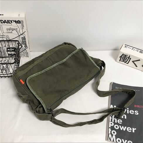 Vintage Canvas Messenger Bag for Men Women Crossbody Bag Satchel Shoulder Bag Harajuku Streetwear in Saudi Arabia