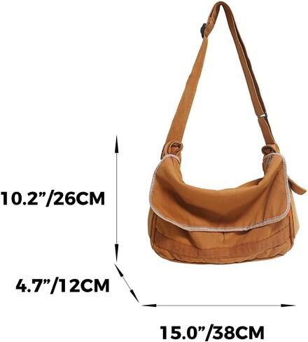 Vintage Canvas Messenger Bag for Men Women Crossbody Bag Satchel Shoulder Bag Harajuku Streetwear in Saudi Arabia