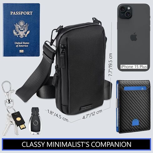 Bag Factor Minimalist Crossbody Sling Bag EDC for Men and Women – RFID Mini Messenger Bag – Small Shoulder Bag for Cell Phone in Kuwait