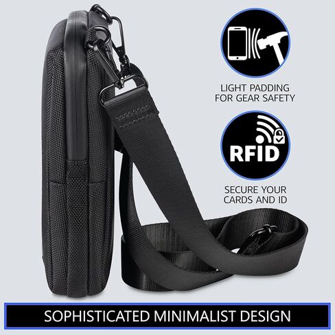 Bag Factor Minimalist Crossbody Sling Bag EDC for Men and Women – RFID Mini Messenger Bag – Small Shoulder Bag for Cell Phone in Kuwait