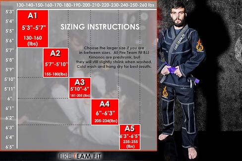 Fire Team Fit BJJ Gi، Jiu Jitsu Gi، كيمونو للرجال والنساء، منكمش مسبقًا، Jiu Jitsu Gi البرازيلي مع حزام أبيض مجاني in Kuwait