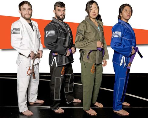 Fire Team Fit BJJ Gi، Jiu Jitsu Gi، كيمونو للرجال والنساء، منكمش مسبقًا، Jiu Jitsu Gi البرازيلي مع حزام أبيض مجاني in Kuwait