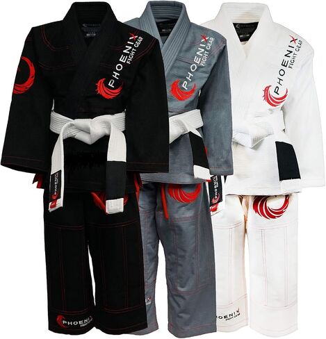 Phoenix Fight Gear Kids Talon BJJ Gi، Jiu Jitsu Gi للأطفال، منكمش مسبقًا، كيمونو تصارع، 100% قطن in Kuwait