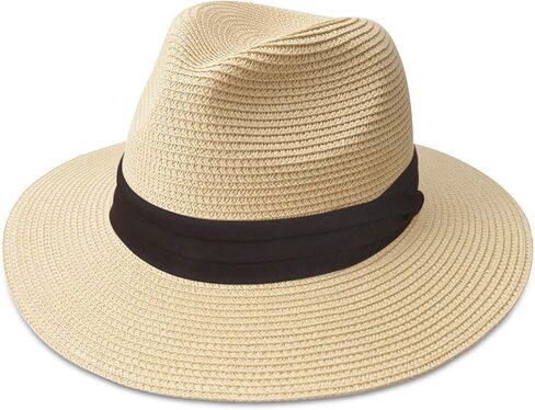 قبعات Maylisacc النسائية الماصة بنما، قبعات شمس واسعة الحافة الشاطئ الصيف قابلة للطي السفر قبعة UPF50 in Kuwait