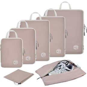 Compression Packing Cubes for Travel 8 Piece Multicolor- Lightweight Travel Essentials, Luggage Travel Organizer Bags with Clear Toiletry bag,Travel Accessories for Carry-on Suitcase