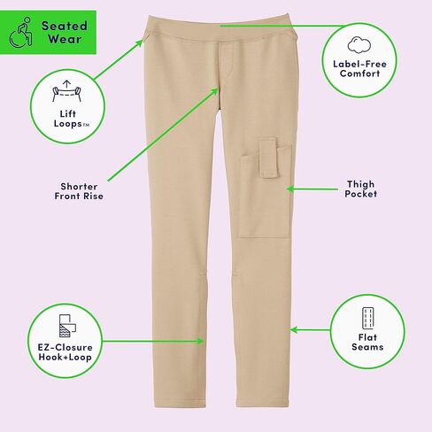 French Toast Girls' Adaptive Seated Skinny Fit Stretch Ponte Pant with Thigh Pocket in Saudi Arabia