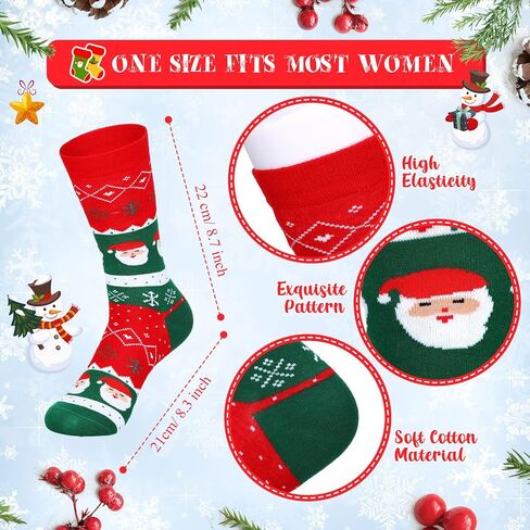 100 Pairs Christmas Socks in Bulk for Women Men, Cotton Colorful Christmas Crew Socks Novelty Funny Fancy Xmas Socks Pack (Novelty) in Saudi Arabia