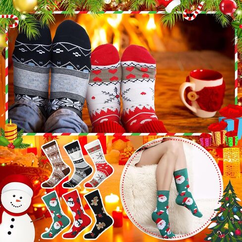 100 Pairs Christmas Socks in Bulk for Women Men, Cotton Colorful Christmas Crew Socks Novelty Funny Fancy Xmas Socks Pack (Novelty) in Saudi Arabia