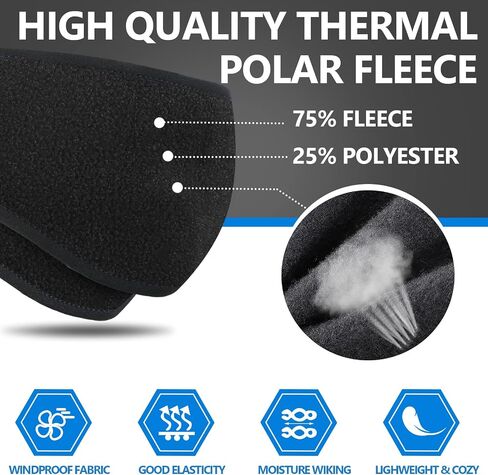 Jeyiour 8 Pcs Fleece Ear Warmers Winter Headband with Neck Warmers Gaiter Ear Muff Neck Scarf for Women Men Cycling Skiing in Saudi Arabia