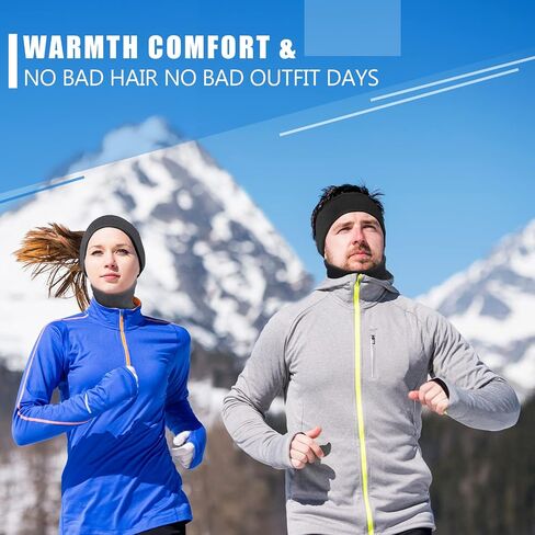 Jeyiour 8 Pcs Fleece Ear Warmers Winter Headband with Neck Warmers Gaiter Ear Muff Neck Scarf for Women Men Cycling Skiing in Saudi Arabia
