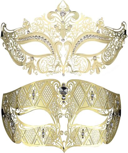 Couples Venetian Masquerade Mask Set Luxury Style Princess Party Mask for Couples Women and Men Mardi Gras Masks in Saudi Arabia