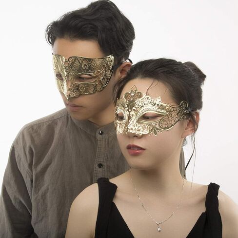 Couples Venetian Masquerade Mask Set Luxury Style Princess Party Mask for Couples Women and Men Mardi Gras Masks in Saudi Arabia