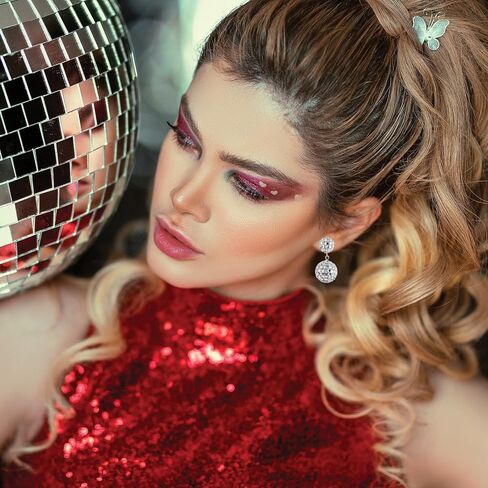 ديسكو الكرة الأقراط للنساء سباركلي ديسكو الأقراط للنساء زي الملحقات ديسكو الكرة تتدلى الأقراط مرآة الأقراط 60s 70s أقراط ديسكو مجوهرات للنساء ديسكو ملابس الملحقات in Kuwait