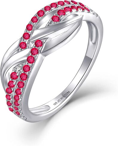 JO WISDOM Women Celtic Knot Rings,Criss-Cross X Shape Promise Rings for Women with Cubic Zirconia,925 Sterling Silver Rings in Saudi Arabia