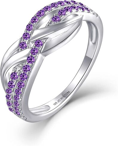 JO WISDOM Women Celtic Knot Rings,Criss-Cross X Shape Promise Rings for Women with Cubic Zirconia,925 Sterling Silver Rings in Saudi Arabia