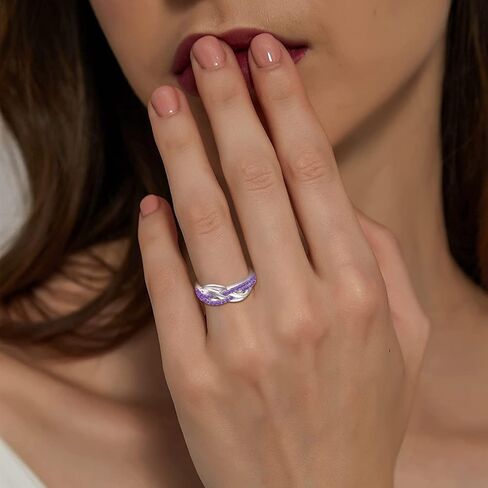 JO WISDOM Women Celtic Knot Rings,Criss-Cross X Shape Promise Rings for Women with Cubic Zirconia,925 Sterling Silver Rings in Saudi Arabia