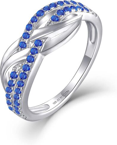 JO WISDOM Women Celtic Knot Rings,Criss-Cross X Shape Promise Rings for Women with Cubic Zirconia,925 Sterling Silver Rings in Saudi Arabia