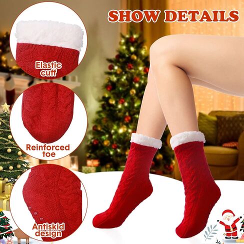 Mumufy 9 Pairs Fuzzy Socks Women Christmas Winter Thick Socks Gifts Cake Socks for Women Warm Slipper Socks for Valentine's Gifts Girls Winter Home Indoor Spa Socks in Saudi Arabia