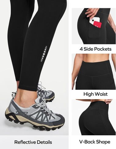 Ewedoos Fleece Lined Leggings with Pockets Waterproof Leggings Thermal Winter Warm Leggings for Women Hiking Ski Camping in Saudi Arabia