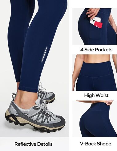 Ewedoos Fleece Lined Leggings with Pockets Waterproof Leggings Thermal Winter Warm Leggings for Women Hiking Ski Camping in Saudi Arabia