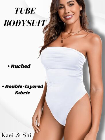 Kaei&Shi Strapless Tube Top, Double Lined, Corset Casual Bodysuit in Saudi Arabia