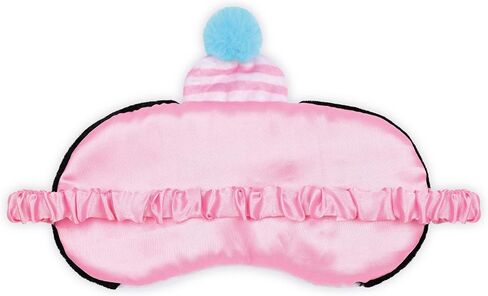 iscream Holiday Cheer Satin-Lined Embroidered Fleece Sleep Mask - Pink Penguin in Kuwait
