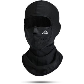Magnemask Balaclava Face Mask with Magnetic Seams Windproof Winter Fleece Mask Face Cover for Skiing Hiking Cycling Snowboarding Motorcycle Black