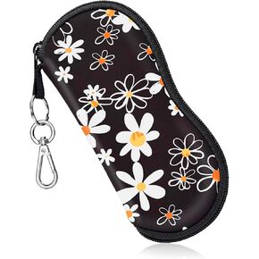 Swooflia Sunglass Glasses Eyeglass Case Bag, Soft Reading Glass Pouch for Kids Women Men Neoprene Travel with Clip Zipper in Kuwait