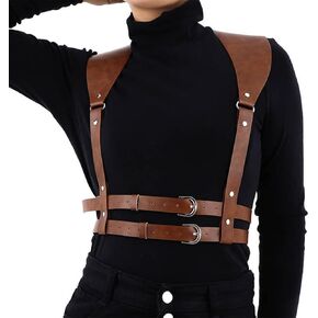 Bodiy Punk Women Waist Belts PU Leather Fashion Body Chain Belt Circle Rave Halloween Accessories Belt Adjustable Gothic in Kuwait