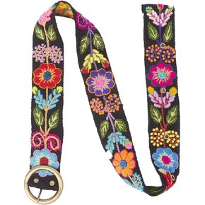 Embroidered Belt For Women | Flower Belt Women's Belts | Floral Belt for Women Belt Mexican Belt Style Embroidery Belt