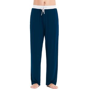 LazyCozy Men's Pajama Pants - Viscose Made from Bamboo, Soft Sleep Lounge Pants with Pockets Pj Bottoms