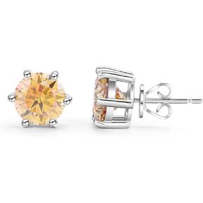 Green Moissanite Earrings - 6 Prong Green Stud Earrings 14k White Gold Green Earrings 925 Sterling Silver Moissanite Jewelry Gifts for Christmas in Kuwait