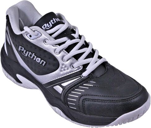 Python Deluxe Indoor Court Shoes (Racquetball, Squash, Badminton, Indoor Pickleball, Volleyball) (Low & Mid) (Black & White Colors) (Non-Slip) (Non-Marking) in Kuwait