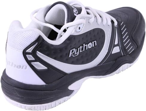 Python Deluxe Indoor Court Shoes (Racquetball, Squash, Badminton, Indoor Pickleball, Volleyball) (Low & Mid) (Black & White Colors) (Non-Slip) (Non-Marking) in Kuwait