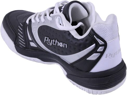 Python Deluxe Indoor Court Shoes (Racquetball, Squash, Badminton, Indoor Pickleball, Volleyball) (Low & Mid) (Black & White Colors) (Non-Slip) (Non-Marking) in Kuwait
