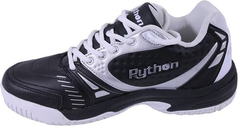Python Deluxe Indoor Court Shoes (Racquetball, Squash, Badminton, Indoor Pickleball, Volleyball) (Low & Mid) (Black & White Colors) (Non-Slip) (Non-Marking) in Kuwait