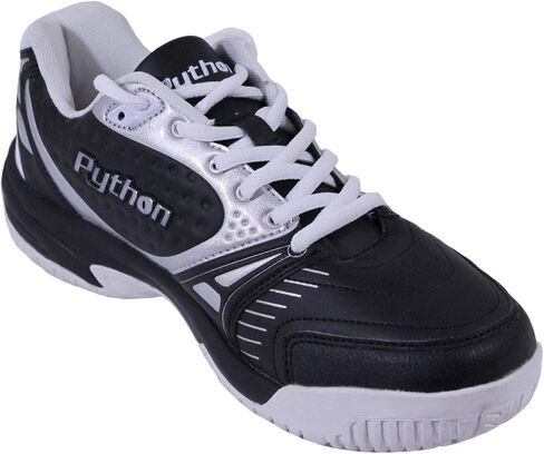 Python Deluxe Indoor Court Shoes (Racquetball, Squash, Badminton, Indoor Pickleball, Volleyball) (Low & Mid) (Black & White Colors) (Non-Slip) (Non-Marking) in Kuwait